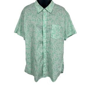 J.Crew Men Flex Wash Slim Fit Short Sleeve Tropical Palm Shirt Extra Large XL